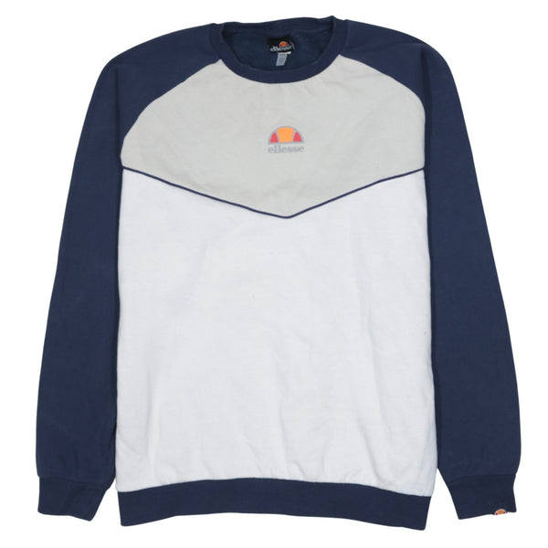 Ellesse 90's Lightweight Crew Neck Sweatshirt XLarge Navy Blue