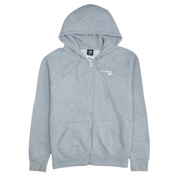 Newbalance 90's Drawstring Pockets Full Zip Up Hoodie Medium Grey