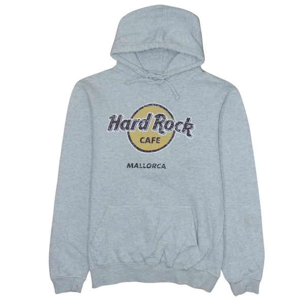 Hard Rock Cafe 90's Spellout Pullover Hoodie Medium Grey