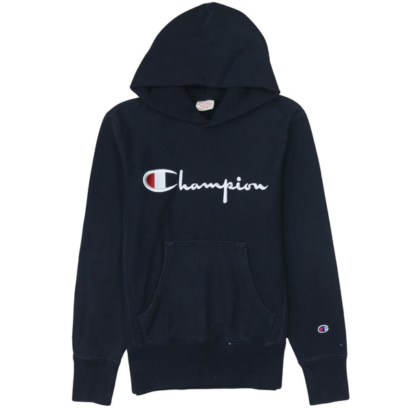 Champion 90's Spellout Pullover Hoodie Medium Black