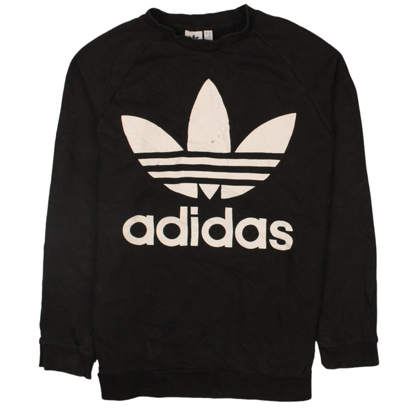 Adidas 90's Spellout Crew Neck Sweatshirt Medium Black