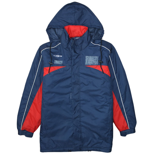 Umbro 90's Hooded Full Zip Up Windbreaker XLarge Navy Blue