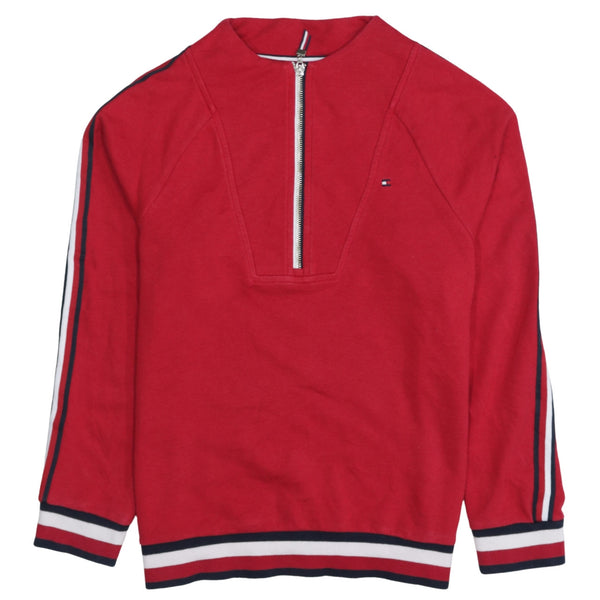 Tommy Hilfiger 90's Lightweight Quarter Zip Sweatshirt Medium Red
