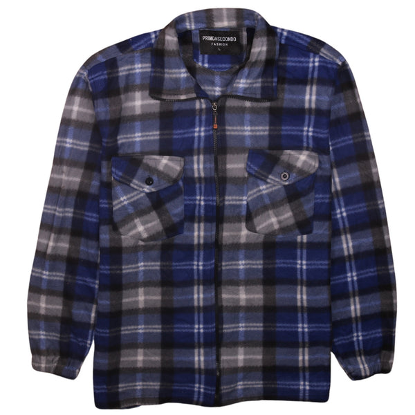 90's Vintage Navy Blue Full Zip Heavyweight Sweatshirt Large Active