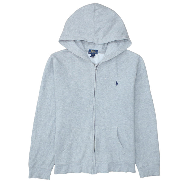 Polo Ralph Lauren Light Grey Hoodie Women’s XLarge Full Zip Embroidered Pony Pockets Sweatshirt