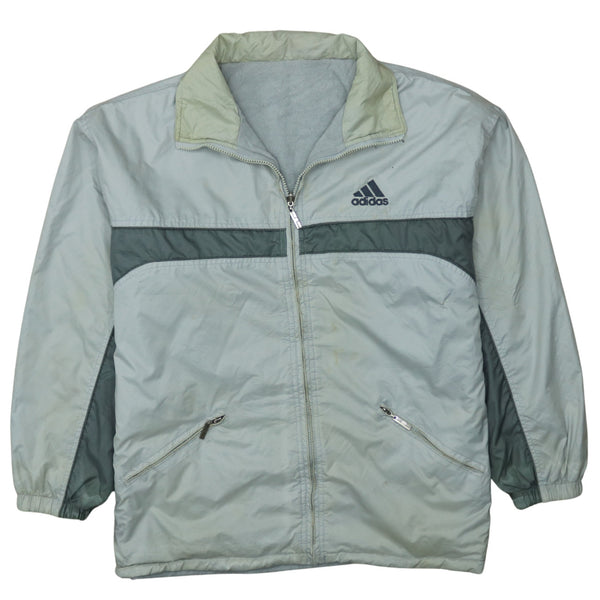 Adidas Men's 90's Grey XLarge Windbreaker Lightweight Full Zip