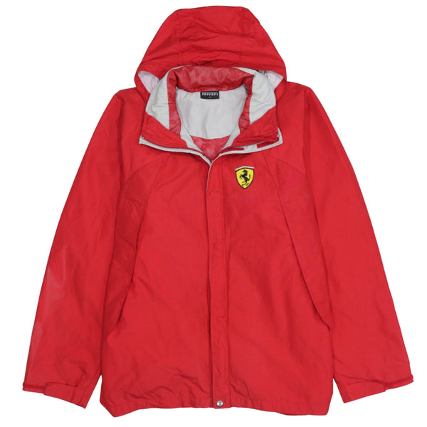Ferrari 90's Hooded Full Zip Up Windbreaker XLarge Red