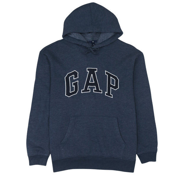 Gap 90's Spellout Pullover Hoodie XLarge Navy Blue