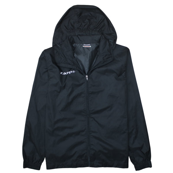 Kappa 90's Hooded Full Zip Up Windbreaker Medium Black
