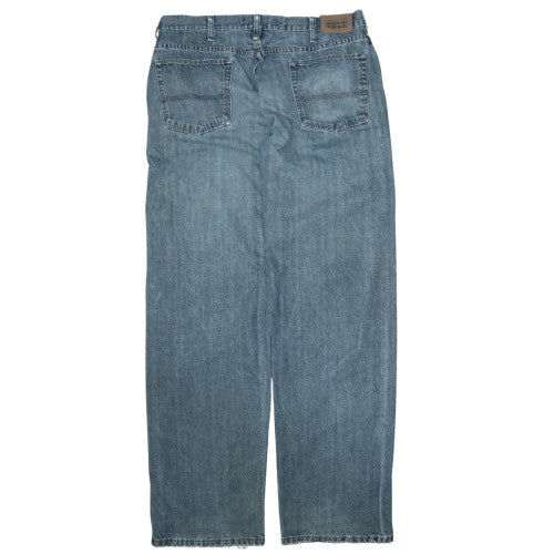 Wrangler Mid Blue Jeans Men's 36x34 Straight Leg Five Pocket Denim Trousers