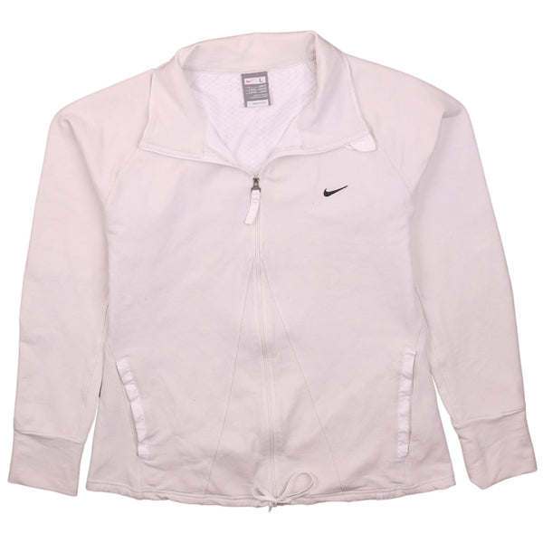 Nike 90's Swoosh Full Zip Up Sweatshirt Large White