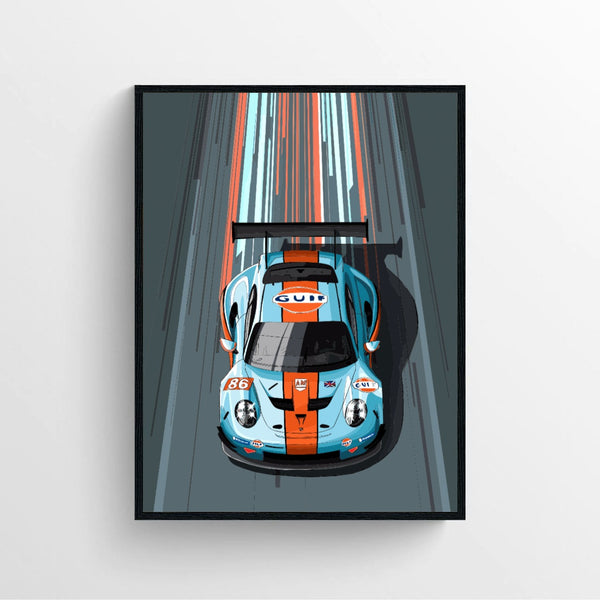 Porsche 911 RSR Race Car Poster