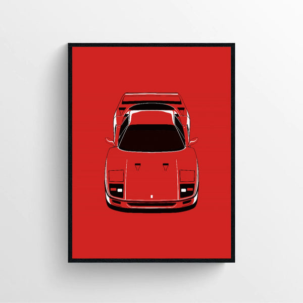 Ferrari F40 Race Car Poster