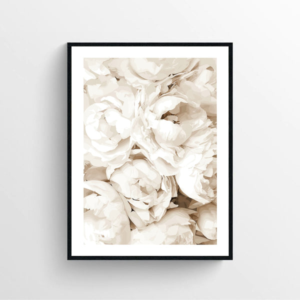 White Peonies Poster