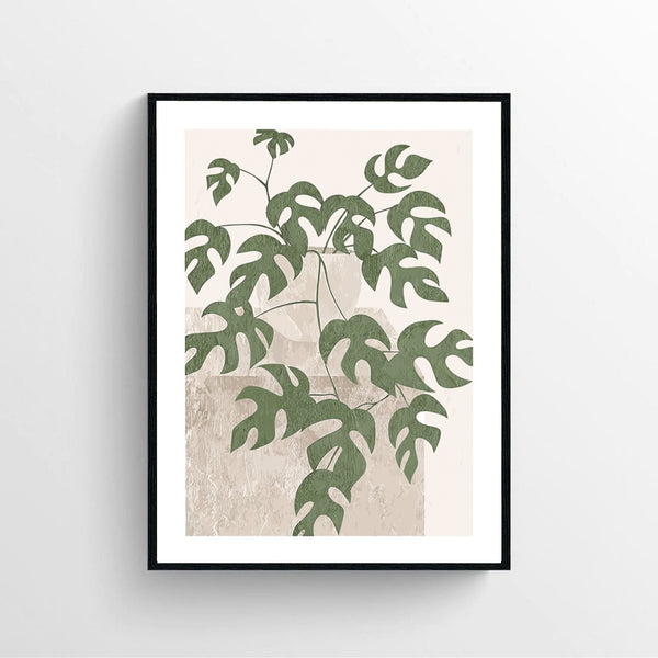 Monstera Illustration Poster