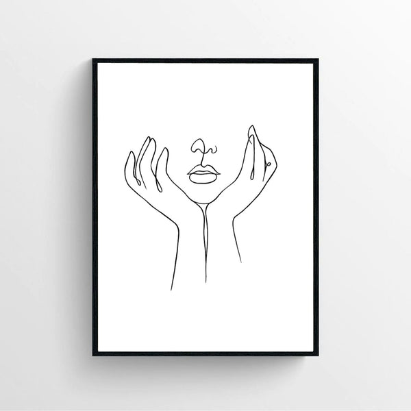 Line Girl Art Print poster