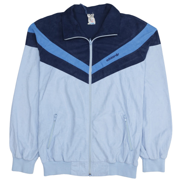 Adidas 90's Lightweight Full Zip Up Sweatshirt Medium Blue
