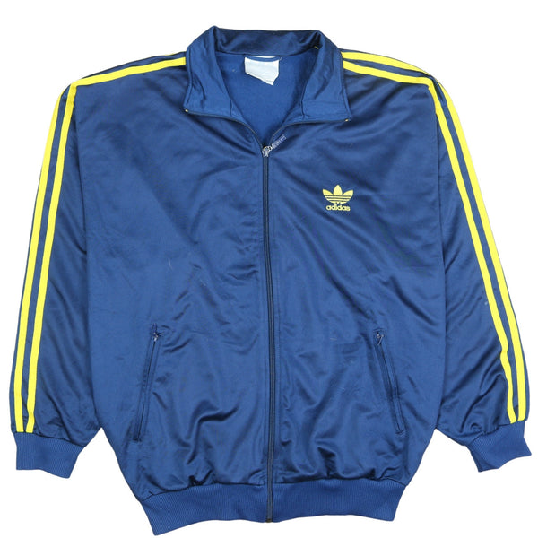 Adidas 90's Striped Sleeves Full Zip Up Sweatshirt XXLarge (missing sizing label) Navy Blue