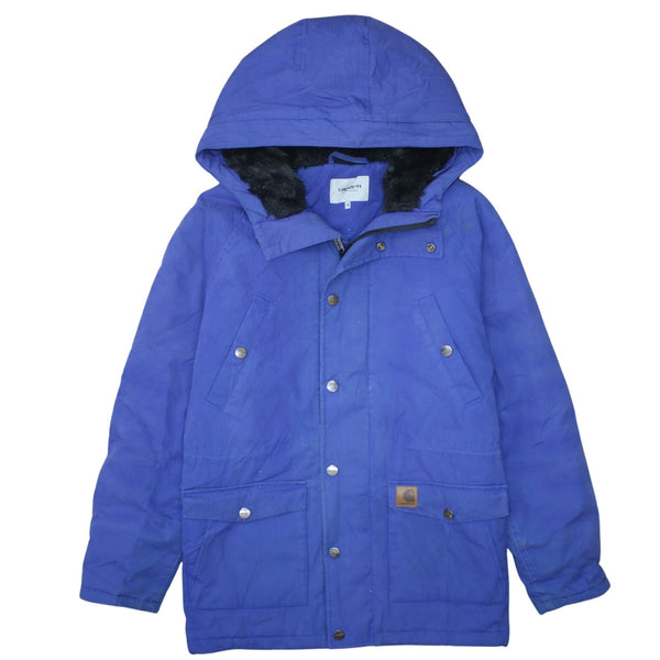 Carhartt 90's Hooded Full Zip Up Windbreaker XSmall Blue
