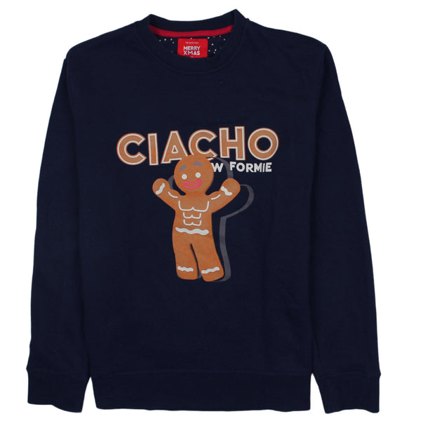 Merry XMAS 90's Ciacho Crew Neck Sweatshirt XLarge Navy Blue