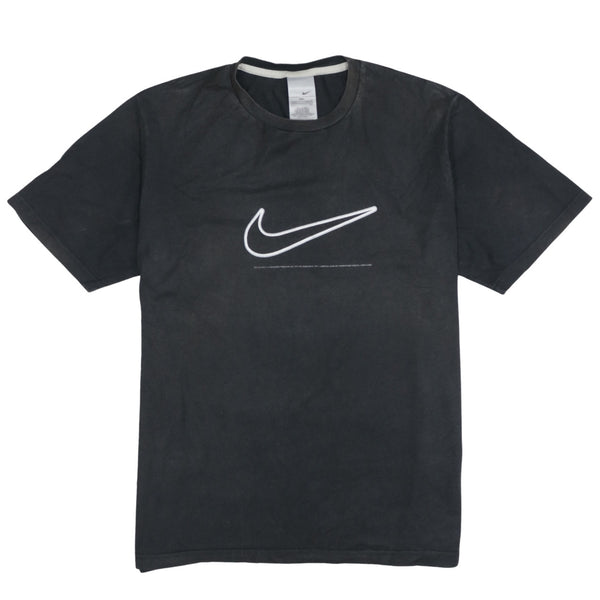 Nike 90's Center Middle Swoosh Crew Neck T Shirt XXLarge (2XL) Black