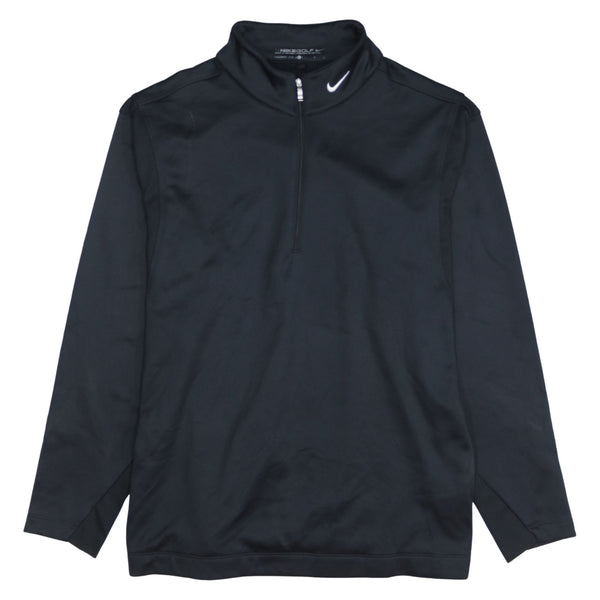 Nike 90's Swoosh Quarter Zip Sweatshirt Large Black
