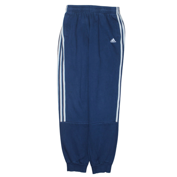 Adidas Navy Blue Joggers Women's Large Elasticated Cuffs Three Stripe Legs Embroidered Logo Sweatpants