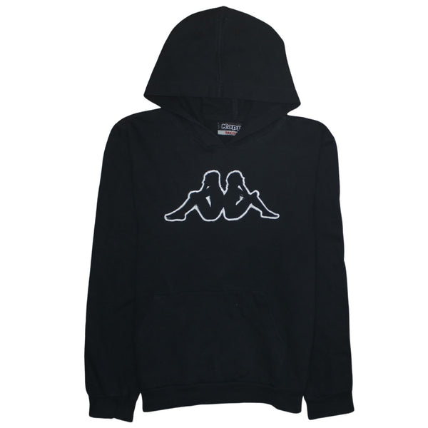Kappa 90's Spellout Pullover Hoodie Medium Black