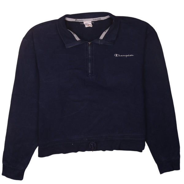 Champion 90's Lightweight Quater Zip Sweatshirt Medium Navy Blue