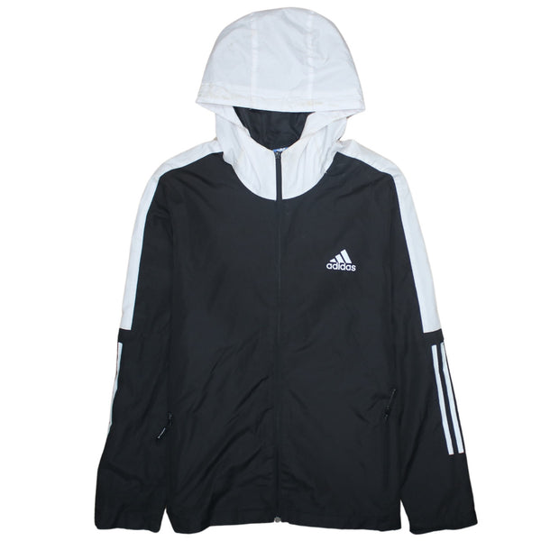 Adidas 90's Hooded Full Zip Up Windbreaker XLarge Black