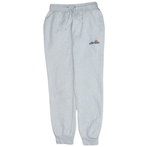 Ellesse Light Grey Joggers Women's 24 Embroidered Logo Cuffed Hem Drawstring Sweatpants
