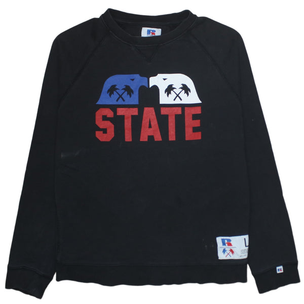 Russell Athletic 90's State Crew Neck Sweatshirt Large Black