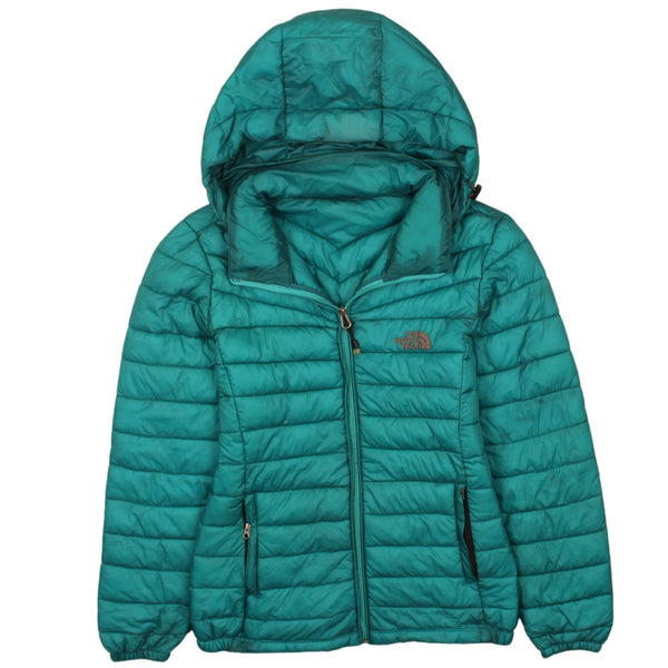 The North Face 90's Lightweight Full Zip Up Puffer Jacket Small (missing sizing label) Green