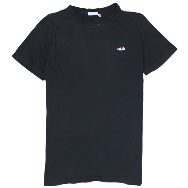 Fila Black T Shirt Women’s Medium Embroidered Chest Logo Short Sleeve Casual Top