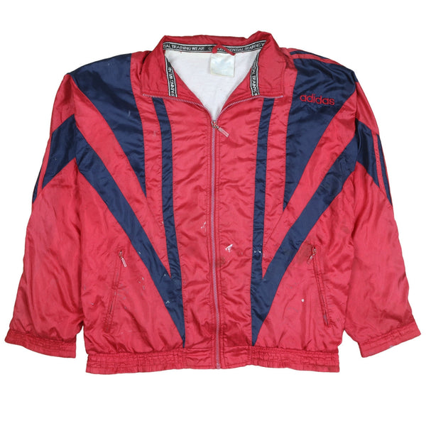 Adidas 90's Red Windbreaker, XXLarge, Lightweight, Full Zip Jacket