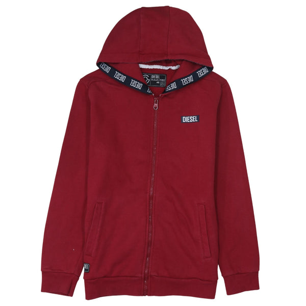 Diesel 90's Lightweight Full Zip Up Hoodie Medium  Red