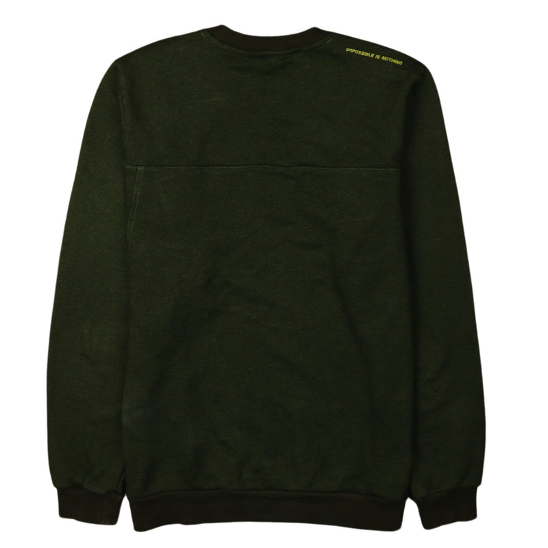 Adidas 90's Spellout Crew Neck Sweatshirt XLarge Khaki Green
