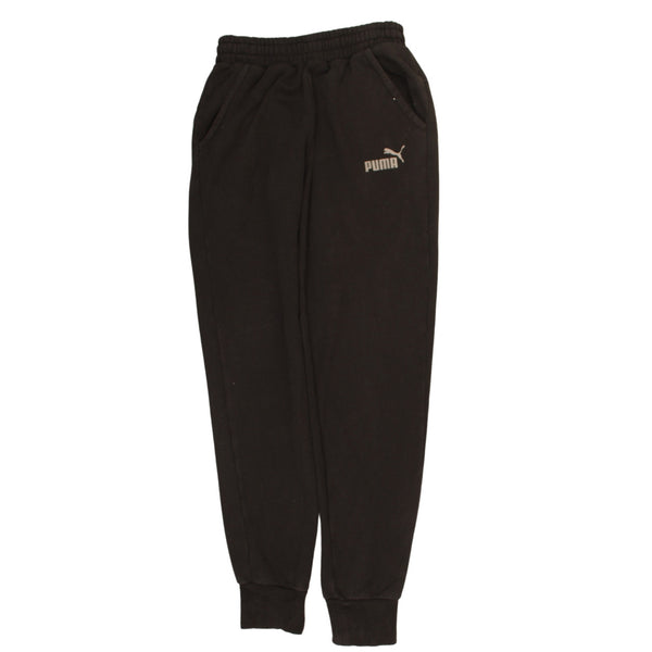 Puma 90's Elasticated Waistband Drawstrings Joggers / Sweatpants Small Black