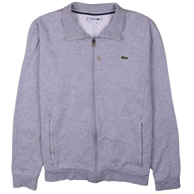 Lacoste Sport 90's Plain Full Zip Up Sweatshirt Large Grey