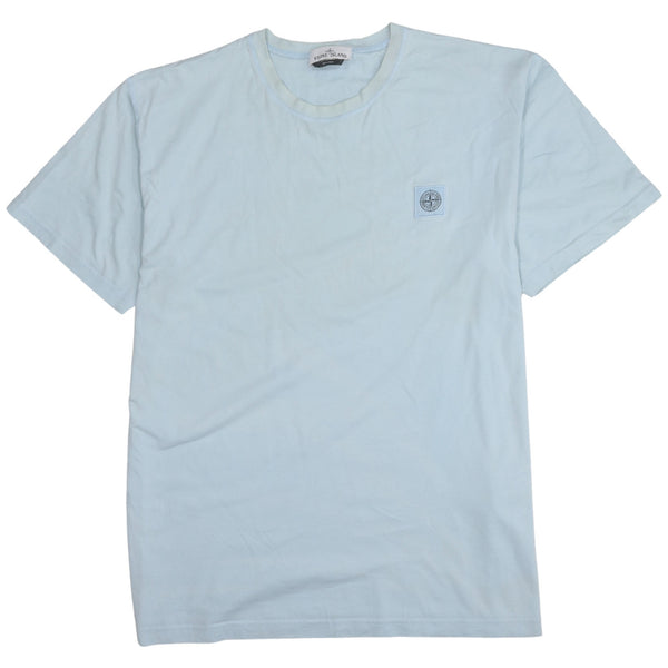 Stone Island Light Blue T Shirt Men’s XLarge Embroidered Compass Badge Logo Casual Tee