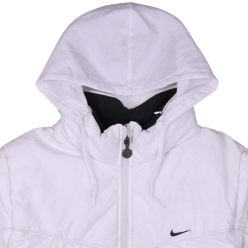Nike 90's Hooded Full Zip Up Puffer Jacket XLarge White