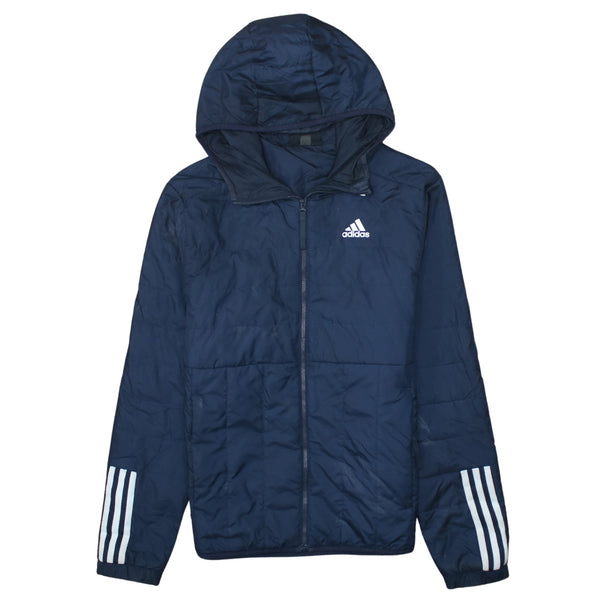 Adidas 90's Lightweight Full Zip Up Puffer Jacket XSmall Navy Blue