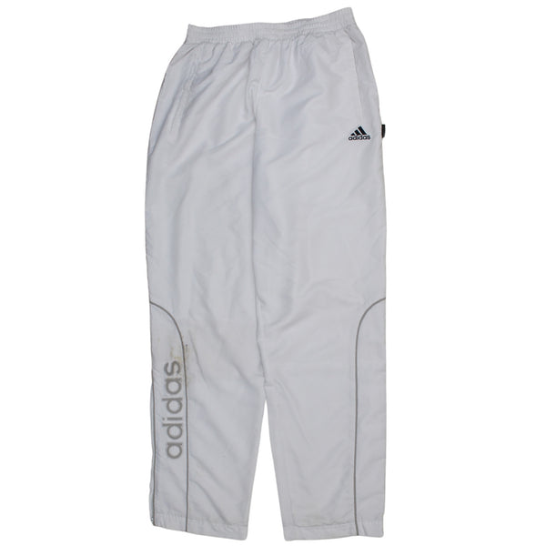 Adidas 90's Elasticated Waistband Drawstrings Sportswear Joggers / Sweatpants Medium White