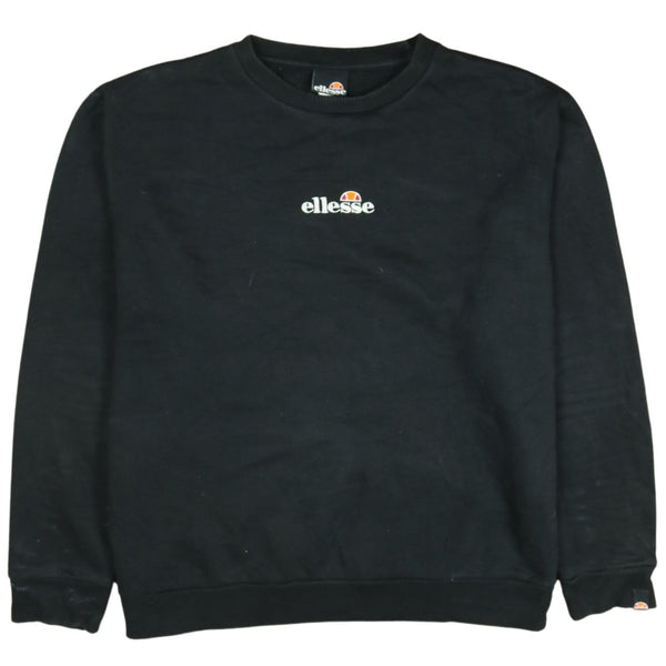 Ellesse 90's Heavyweight Crew Neck Sweatshirt Large Black