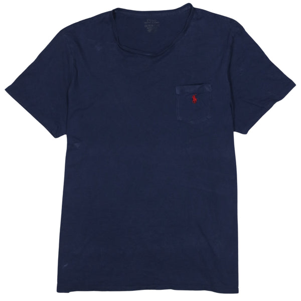 Polo Ralph Lauren 90's Short Sleeves Round Neck T Shirt XXLarge (2XL) Navy Blue