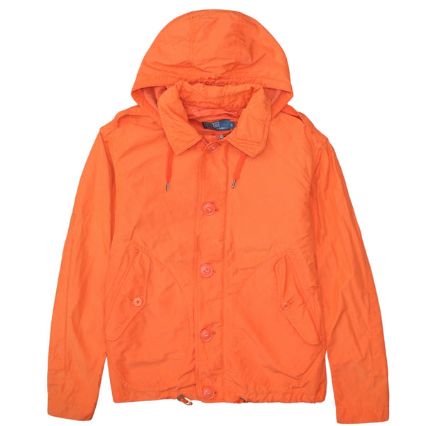 Polo Ralph Lauren 90's Hooded Full Zip Up Windbreaker Small Orange