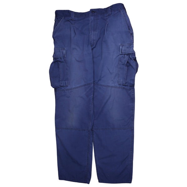 Active 90's Cargo Pockets Trousers / Pants Large Blue