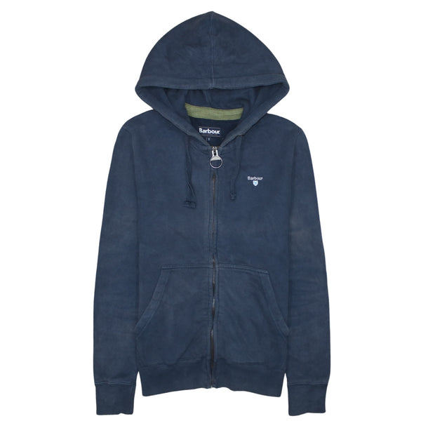 Barbour 90's Lightweight Full Zip Up Hoodie Small Navy Blue
