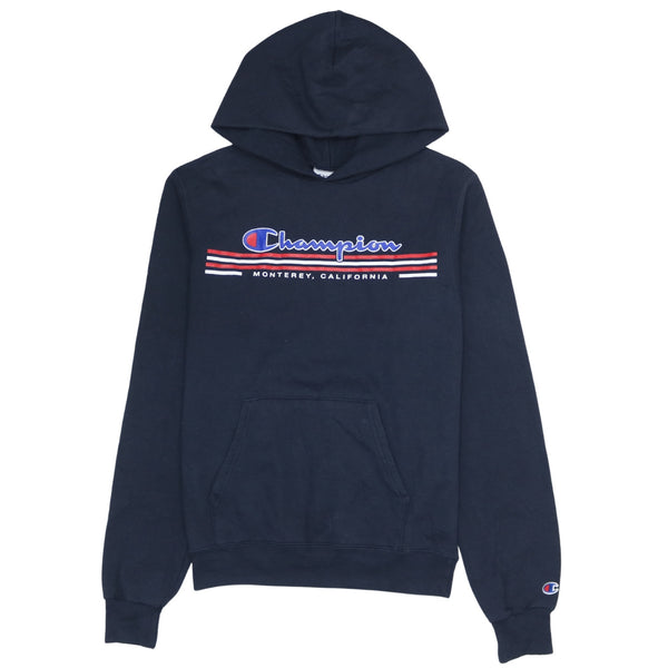 Champion Navy Blue Hoodie Men's XSmall Printed Monterey California Logo Pullover Sweatshirt