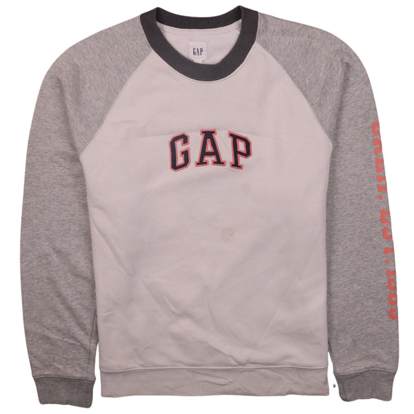 Gap 90's Beige Cream Spellout Crew Neck Sweatshirt Men Small
